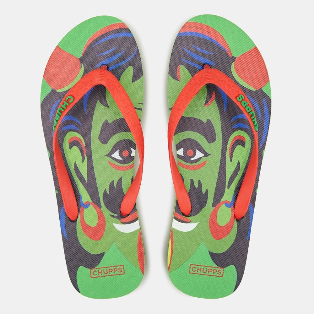 Nazarbattu Men's Eco-Friendly Green Flip Flops - Image 1