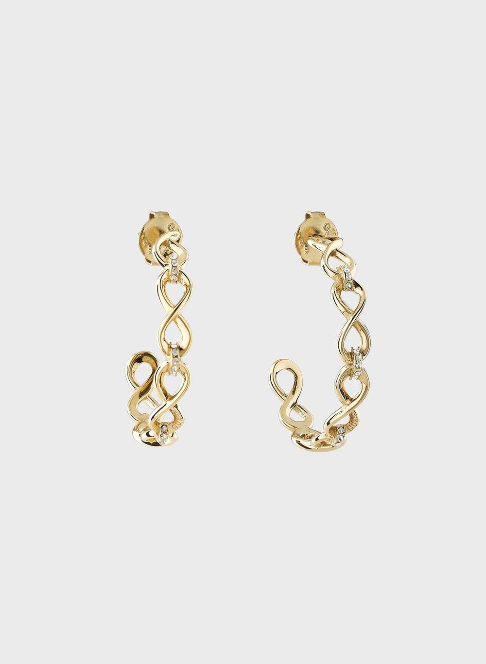 GUESS Pave Links Hoop Earrings - Luxurious Everyday Sparkle - Image 1