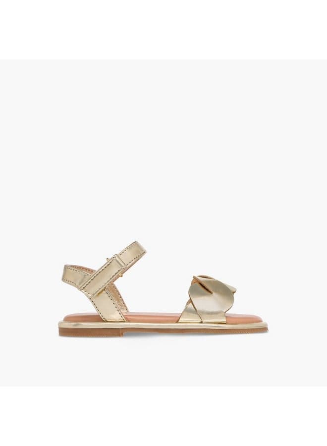 G15523 Tg Y80A Gold Strap Detail Sandals for Girls - Image 1