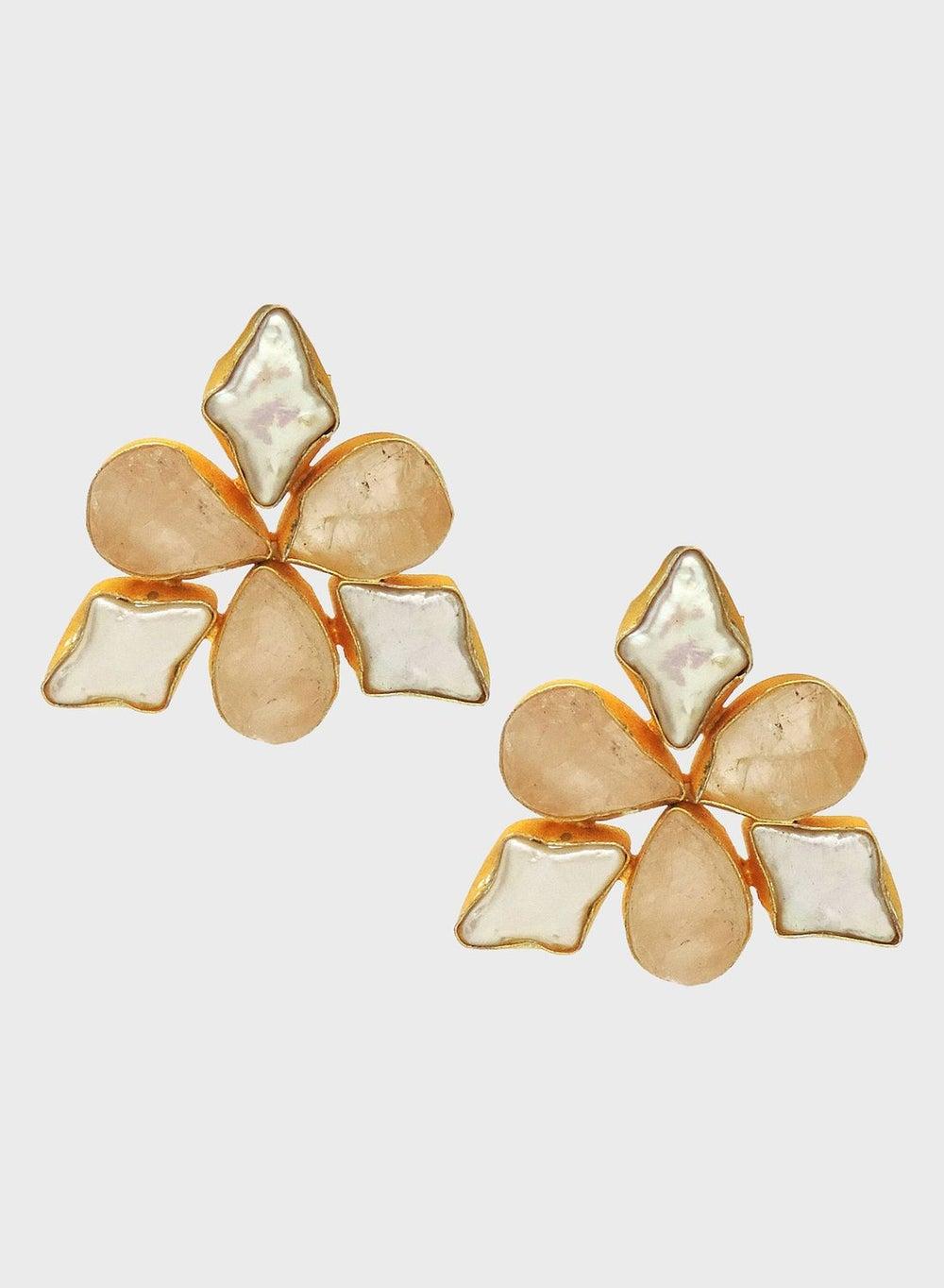 DORI Aster Gold-Toned Earrings with Stone Embellishments - Image 1