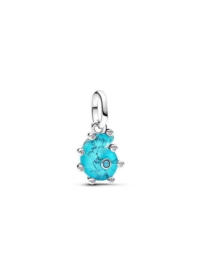 PANDORA Sea Snail Blue Murano Glass Dangle Charm - Image 1