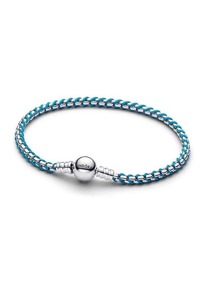 PANDORA Ocean Enchantment Blue Cord Snake Bracelet - Image 1