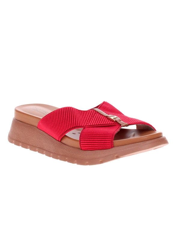 Elegant Comfort Red Flat Sandals for Women - Breathable & Cushioned - Image 1