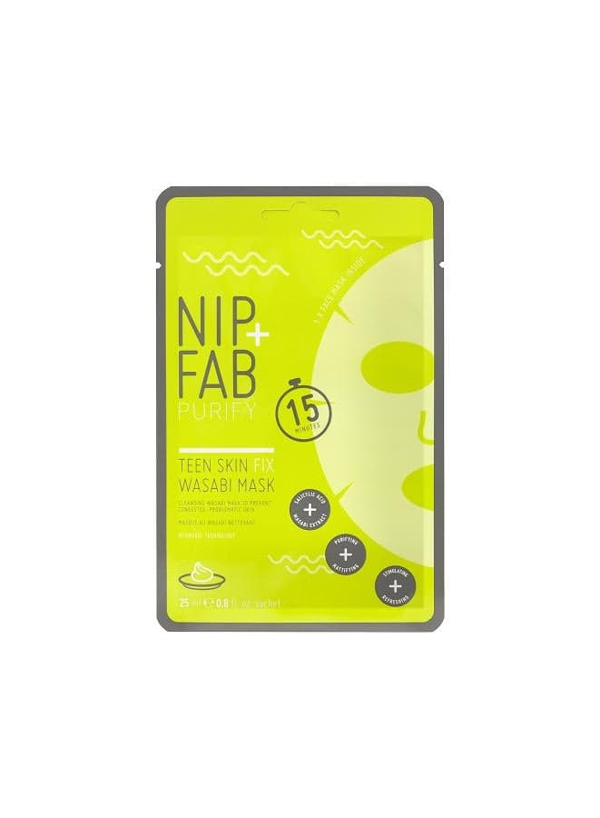 Wasabi Glow Teen Skin Clarifying Sheet Mask - Image 1