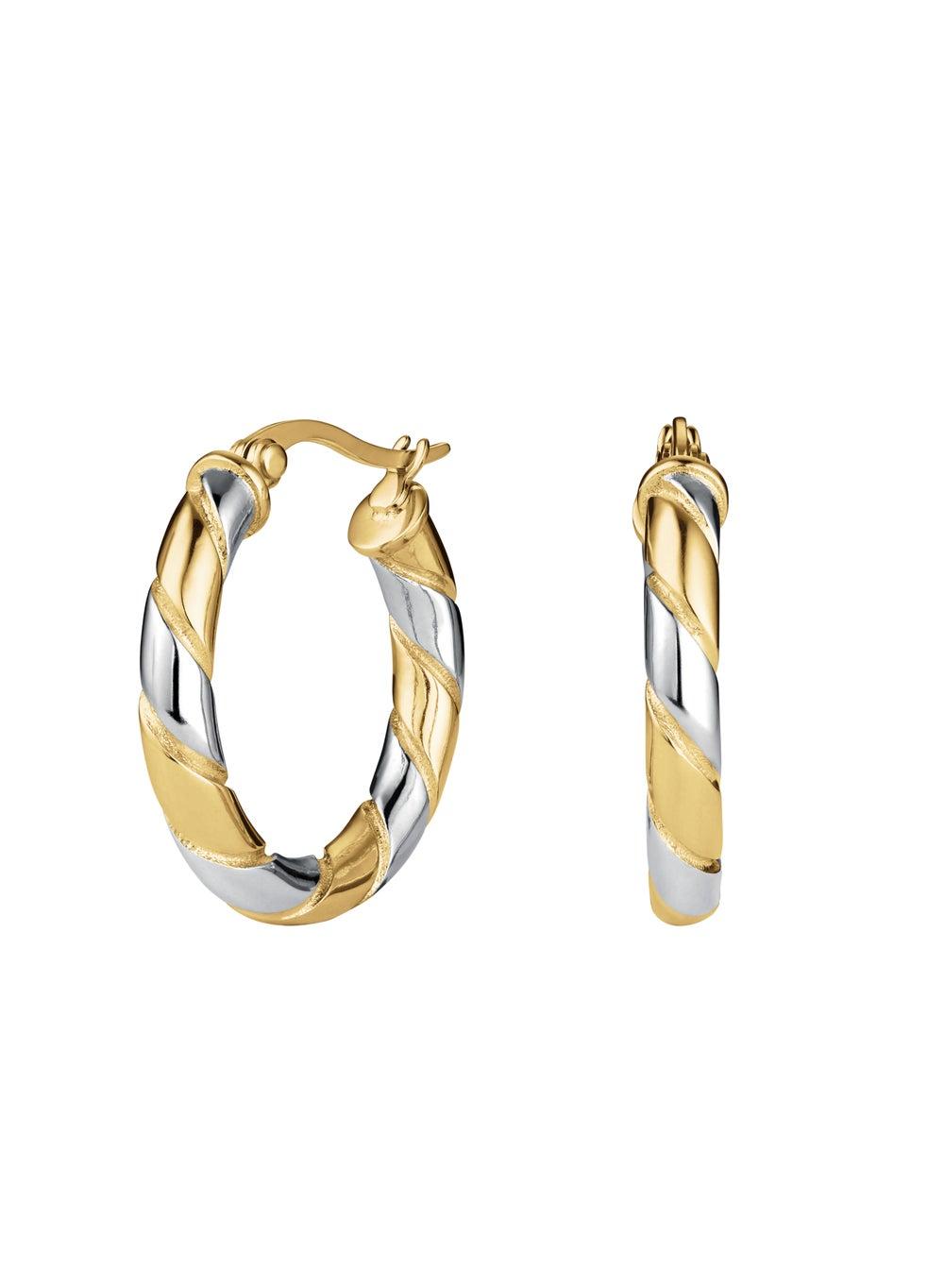 Rosefield JEDSG-J711 Gold Duotone Swirl Hoops for Women - Image 1
