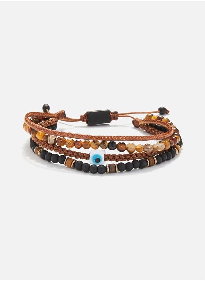 CHRYSOSTOMOS Artisan Bracelet with Onyx & Tiger's Eye - Image 1