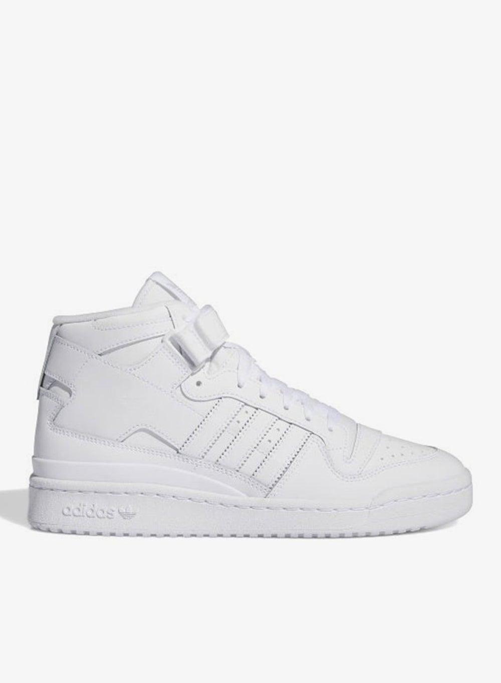 Forum Mid White Basketball Shoes: Sleek, Timeless Style - Image 1