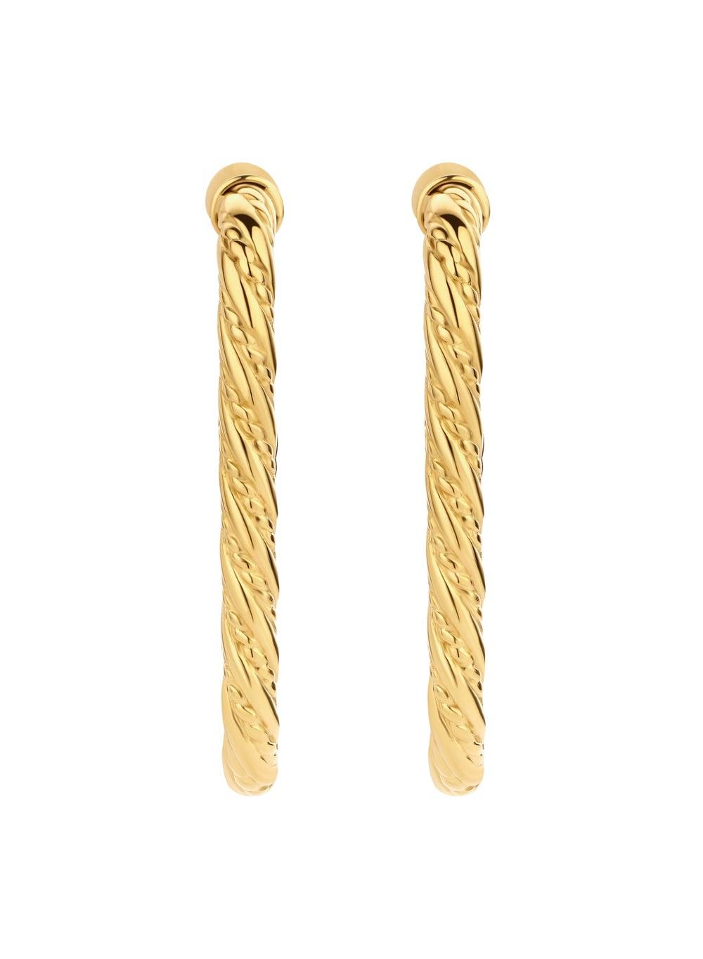 CERRUTI 1881 Giulia Gold-Plated Twisted Hoop Earrings - Image 1