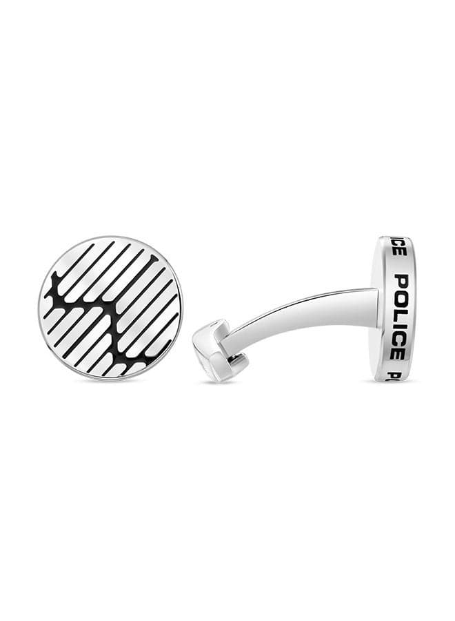 POLICE Silver Graph Stainless Steel Gents Cufflinks PEAGC0022304 - Image 1
