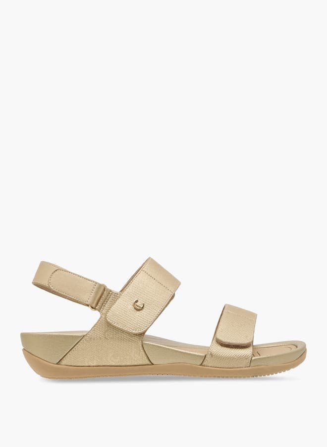 R25Ss02959Gold Elegant Monogram Strappy Sandals for Women - Image 1