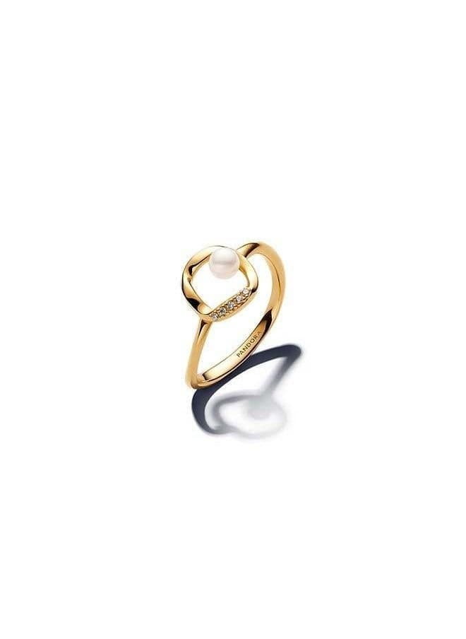 PANDORA Pavé Circle & Pearl Ring—Elegance Redefined - Image 1