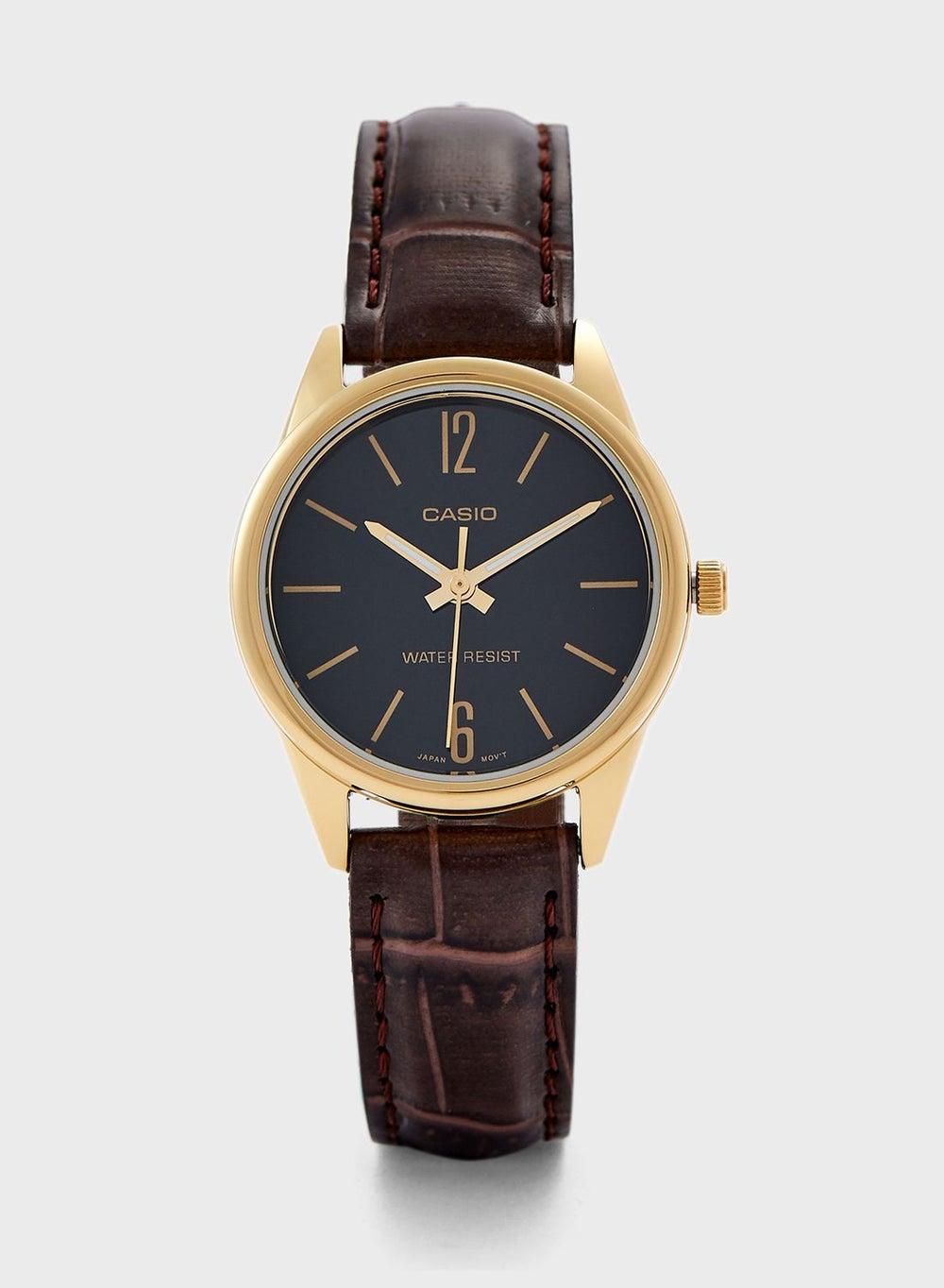 CASIO LTP-V005GL-1BUDF Elegant Leather Women's Watch - Image 1