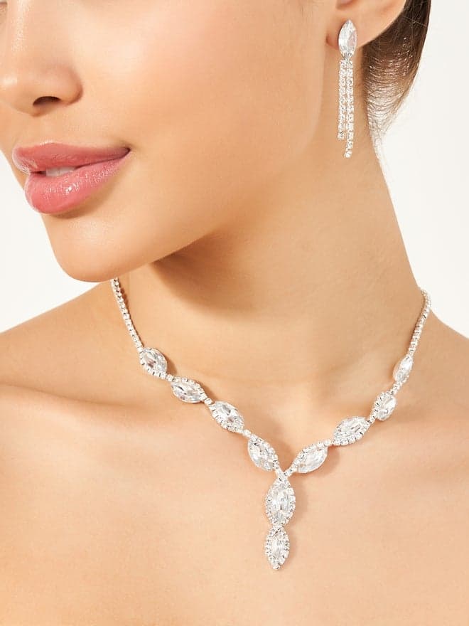 Styli Elegance Set - Crystal Necklace & Earrings for Her - Image 1