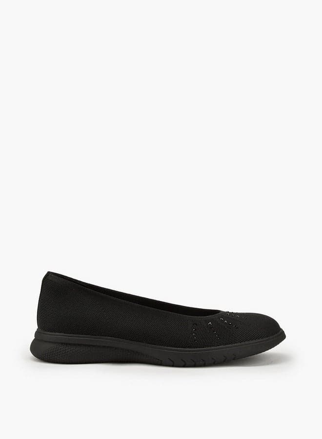 Elegant R25Aw08383 Black Embellished Ballerina Flats - Image 1