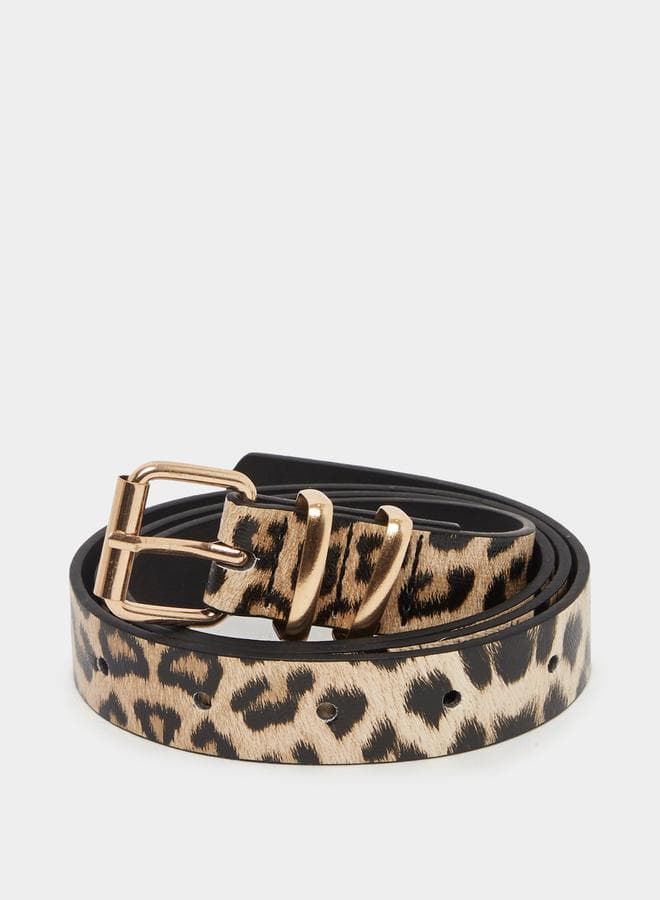 Styli Leopard Print Women's Belt with Classic Tang Buckle - Image 1