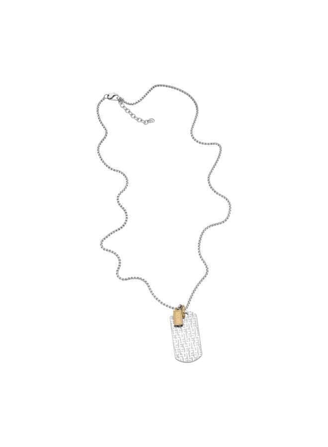 DIESEL Dx1431931 Sleek Two-Tone Dog Tag Necklace - Image 1