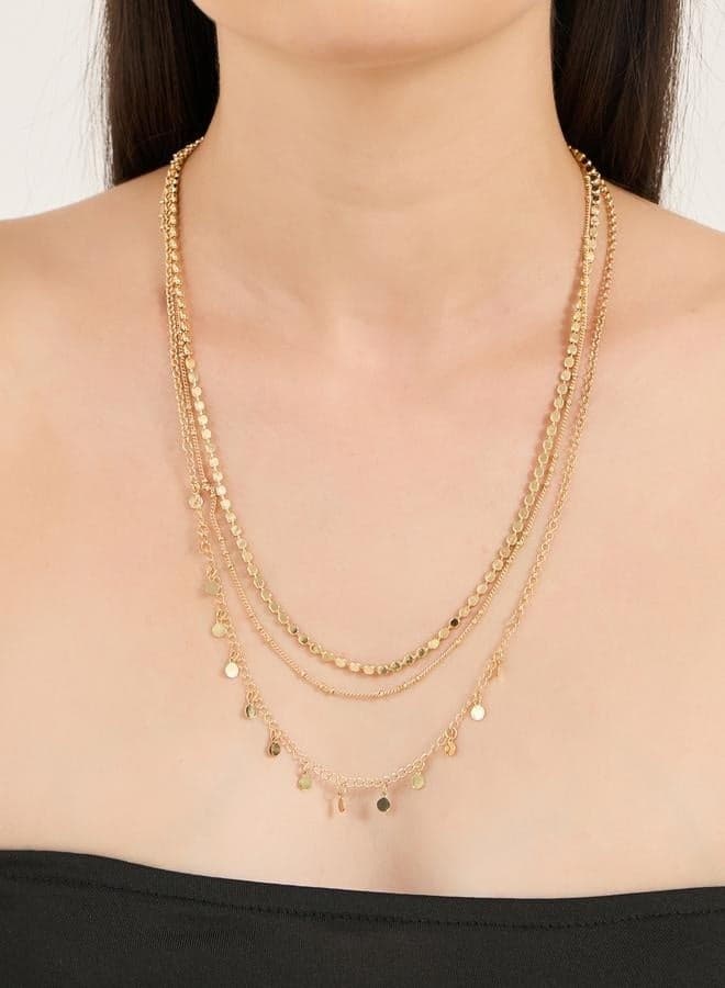 Styli Textured Trio: Assorted 3-Layer Necklace for Women - Image 1