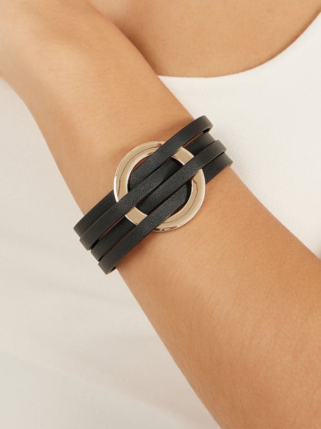 Styli Chic Leather Wrap Bracelet - Elegance Meets Style - Image 1