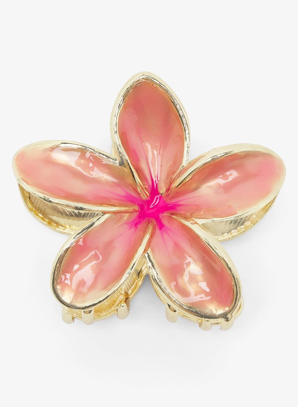 Elegant Pink Metallic Flower Hair Claw Bch01519 - Image 1