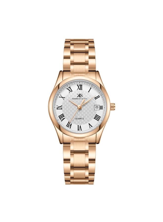 KENNETH SCOTT K25504-KBKW Elegant Rose Gold Analog Watch - Image 1