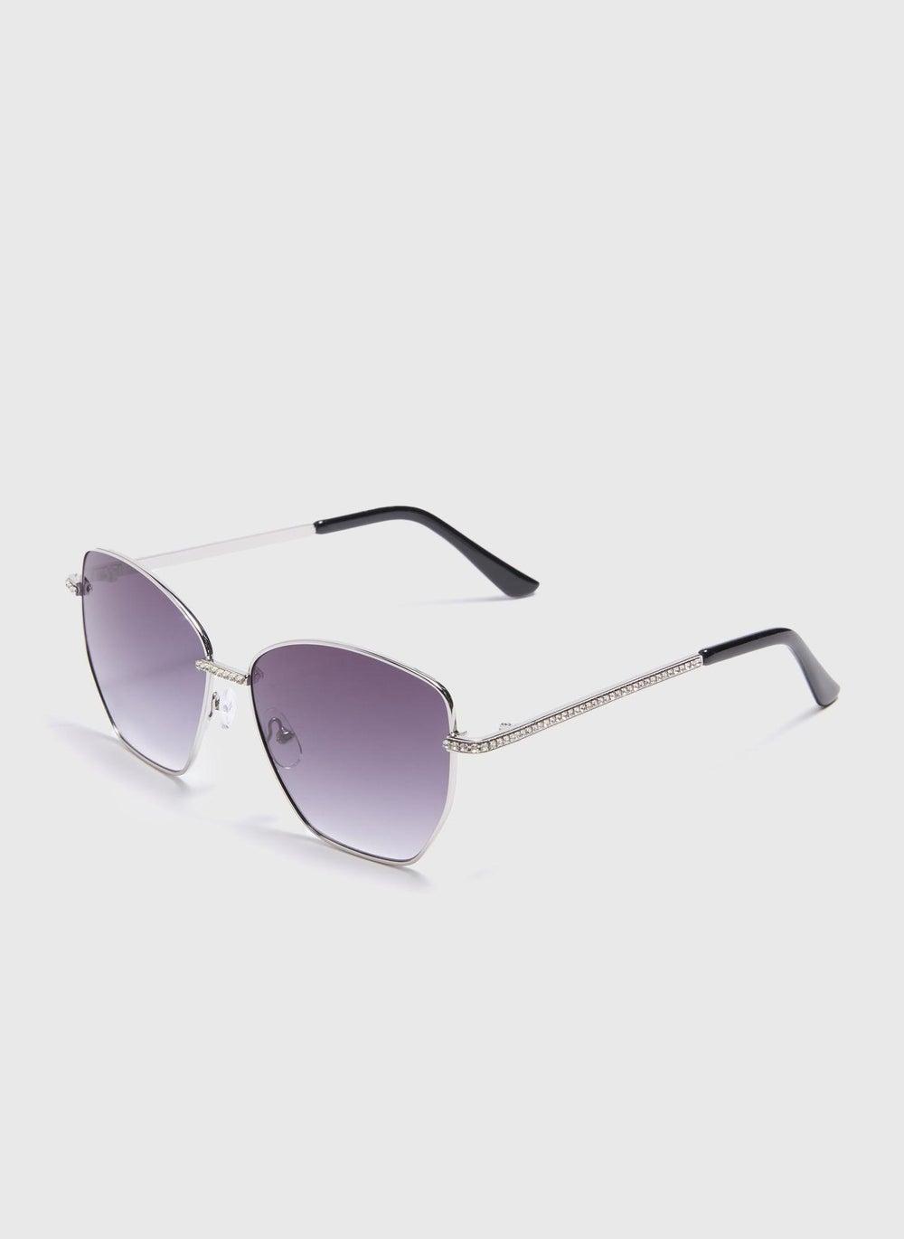 Matalan Gold Diamante Cat-Eye Sunglasses for Women - Image 1