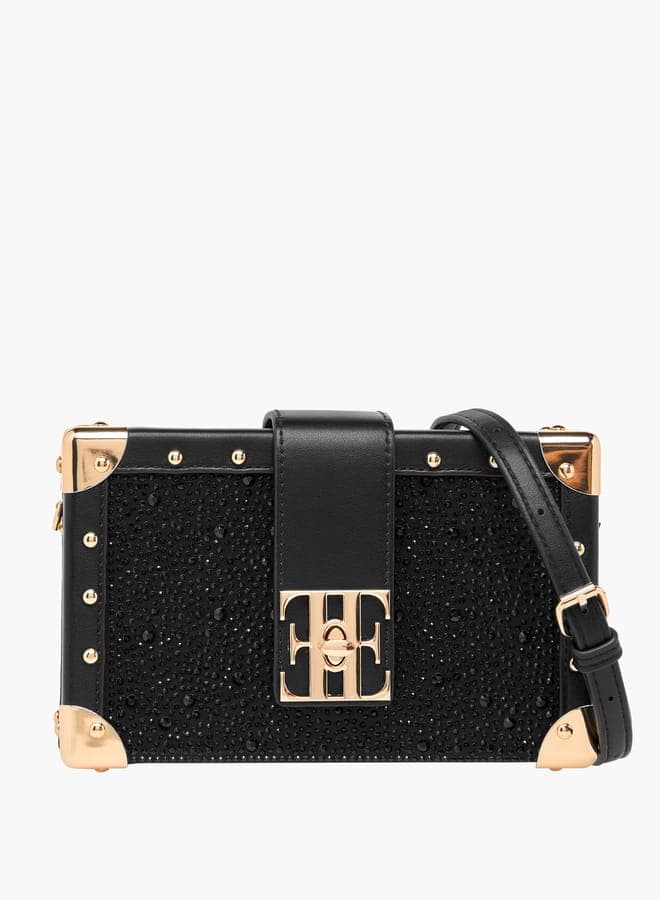 ELLE Embellished Elegance: Chic Crossbody with Detachable Strap - Image 1