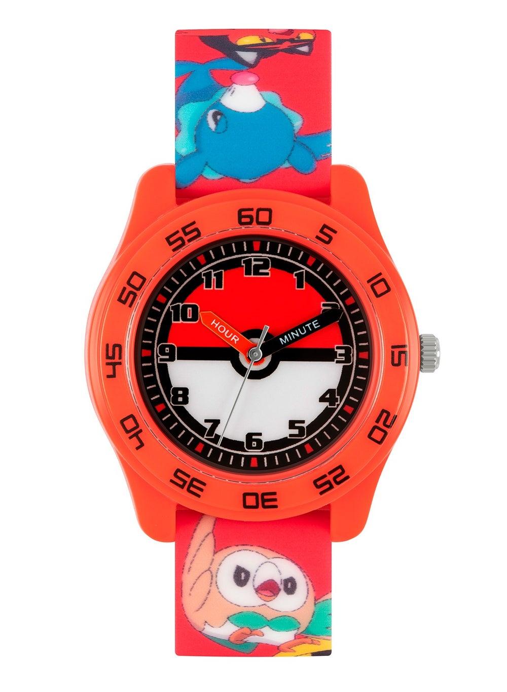 POK9023 Pokémon Trainer Red Silicone Women's Watch - Image 1