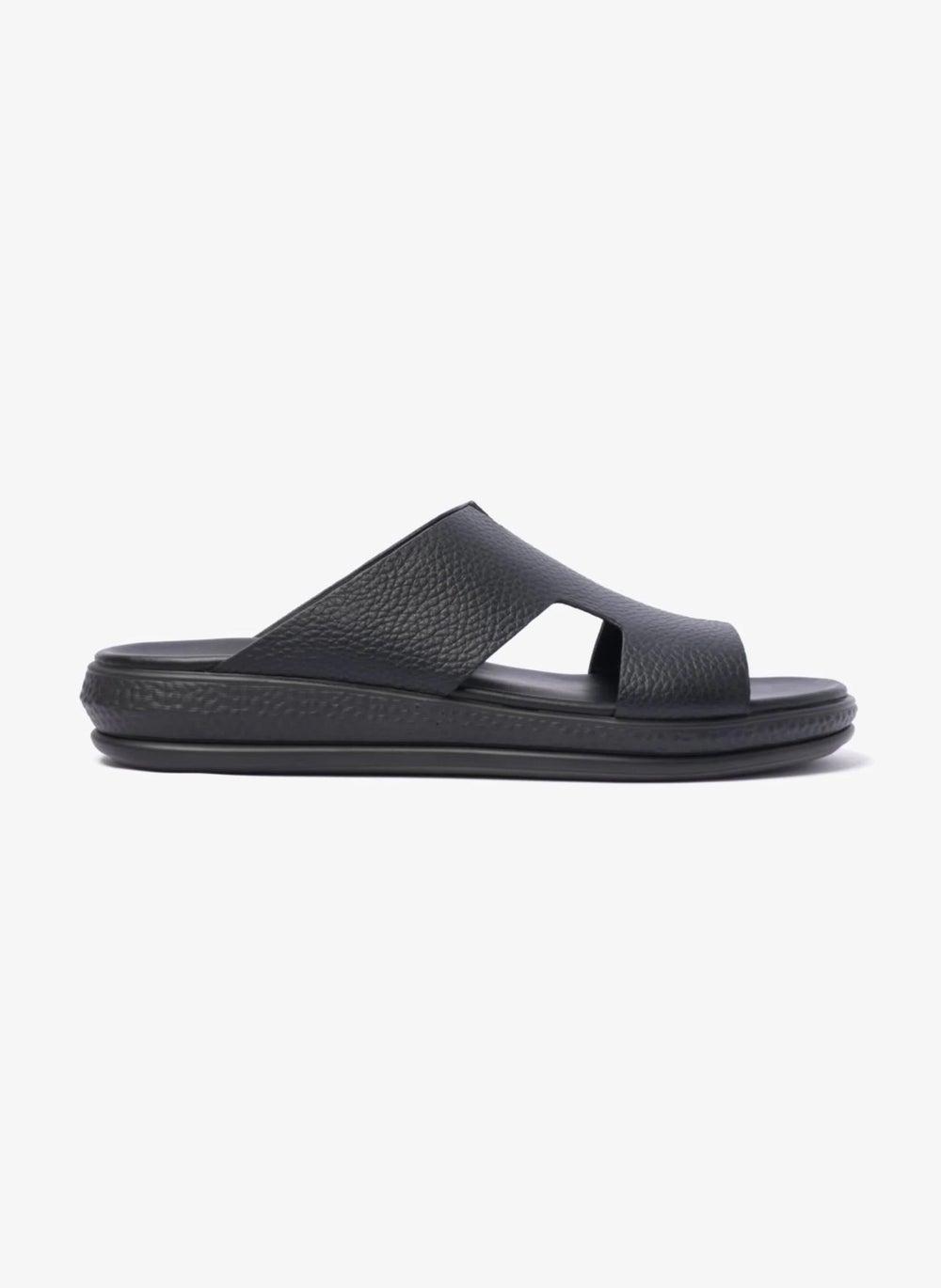 COMFORT PLUS Classic Black Leather Arabian Sandals - Image 1