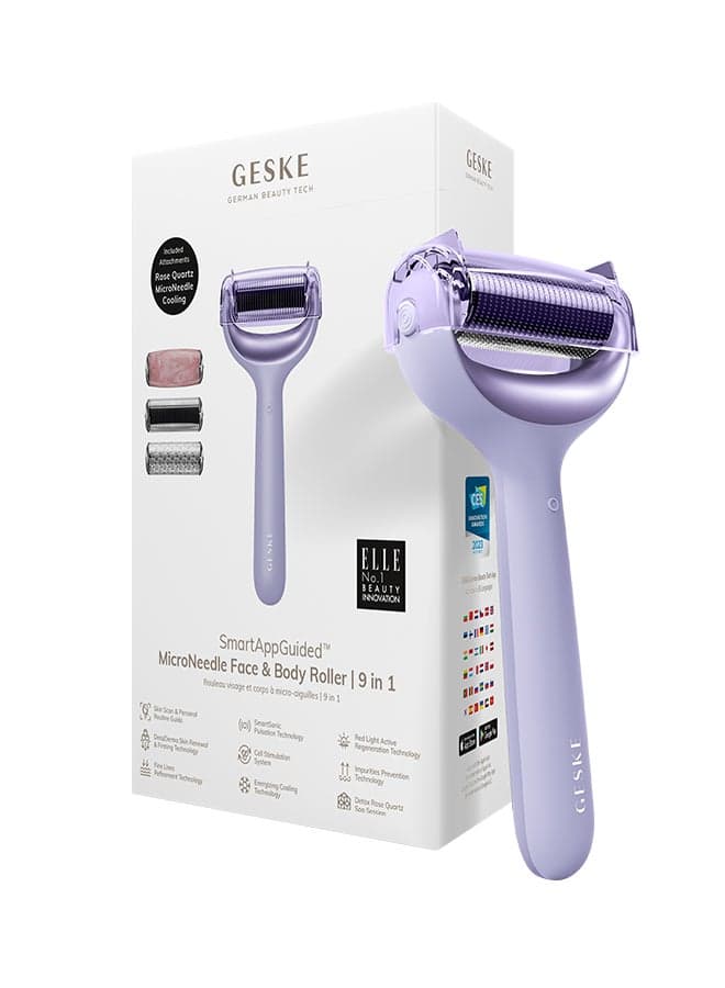 Purple 9-in-1 Precision Microneedle Roller for Face & Body - Image 1