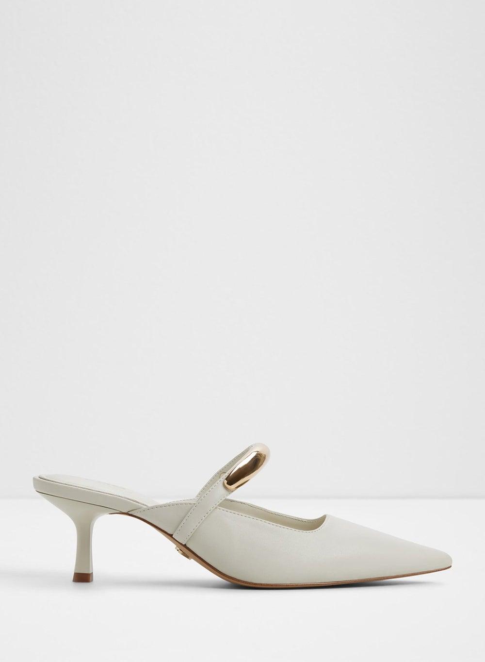 Kailidda121 Elegance: White Bone Heeled Sandals for Women - Image 1