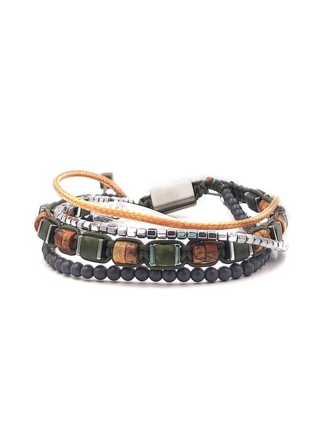 CHRYSOSTOMOS Handcrafted Agate Multiline Men's Bracelet - Image 1
