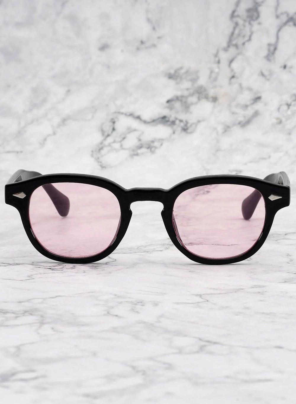 Explicit Poets JOHNNY Unisex Sunglasses - Black & Pink 2EP4 - Image 1
