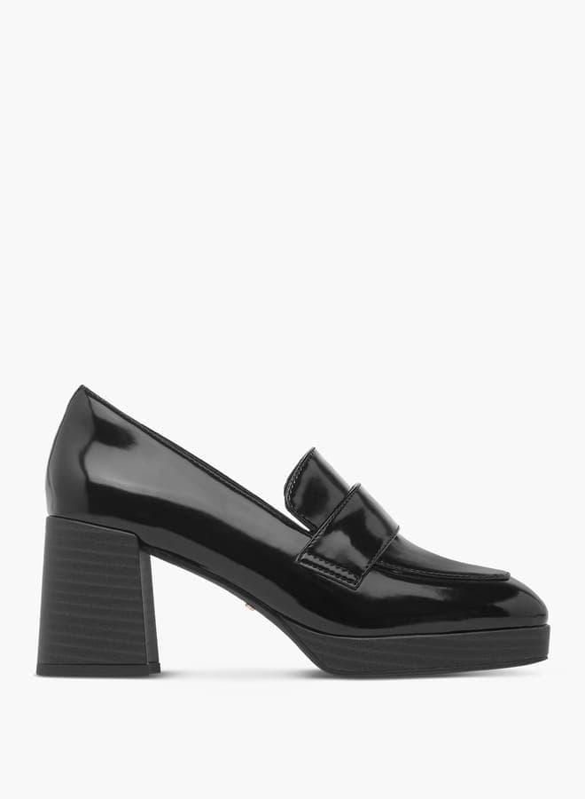 Elegant Onexj06492 006Black Block Heel Loafers for Women - Image 1