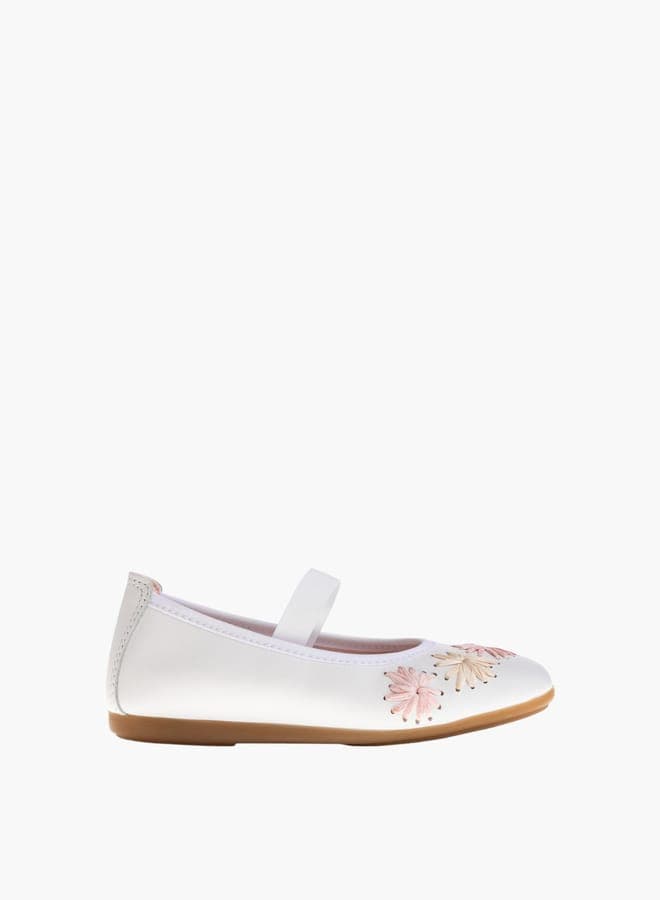 Elegant Floral White 358000White Ballerina School Shoes for Girls - Image 1