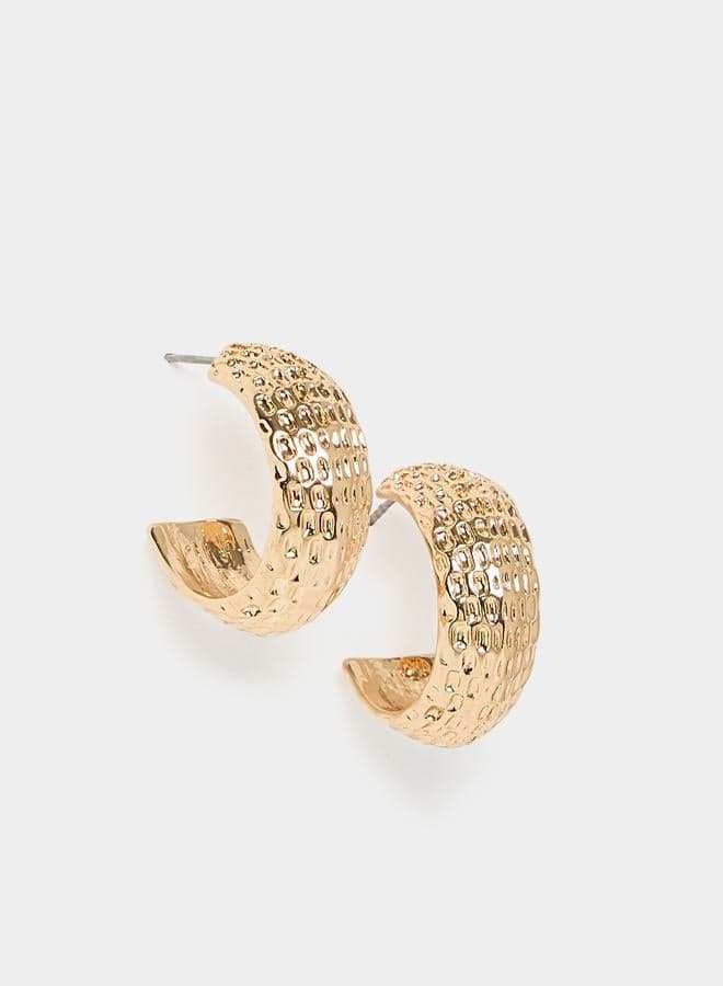 Styli Textured Hoop Earrings - Elegance Redefined - Image 1