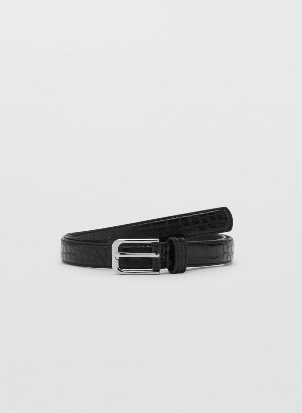 MANGO Mirta Crocodile-Effect Women's Belt - Image 1