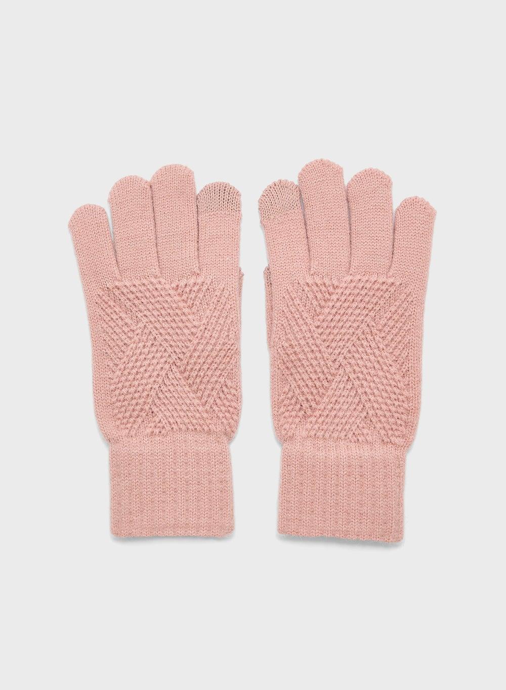 ELLA Winter Elegance: Women's Patterned Knitted Gloves - Image 1