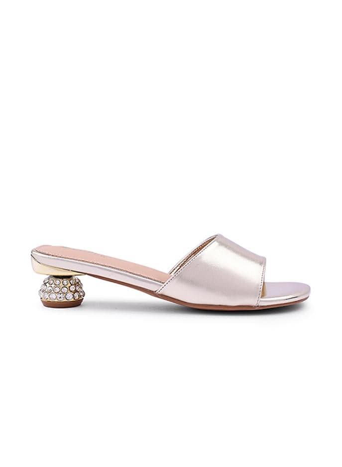 Elegant Light Gold Mules for Stylish Comfort - Image 1