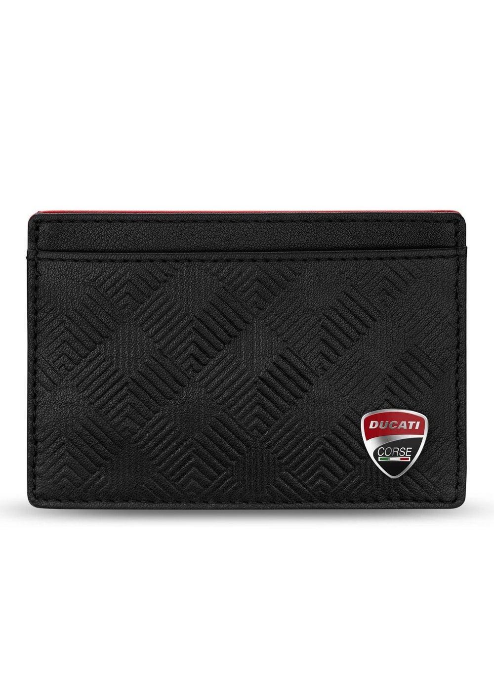 Ducati Corse Tectonic Black Leather Card Holder DTLGD2200901 - Image 1