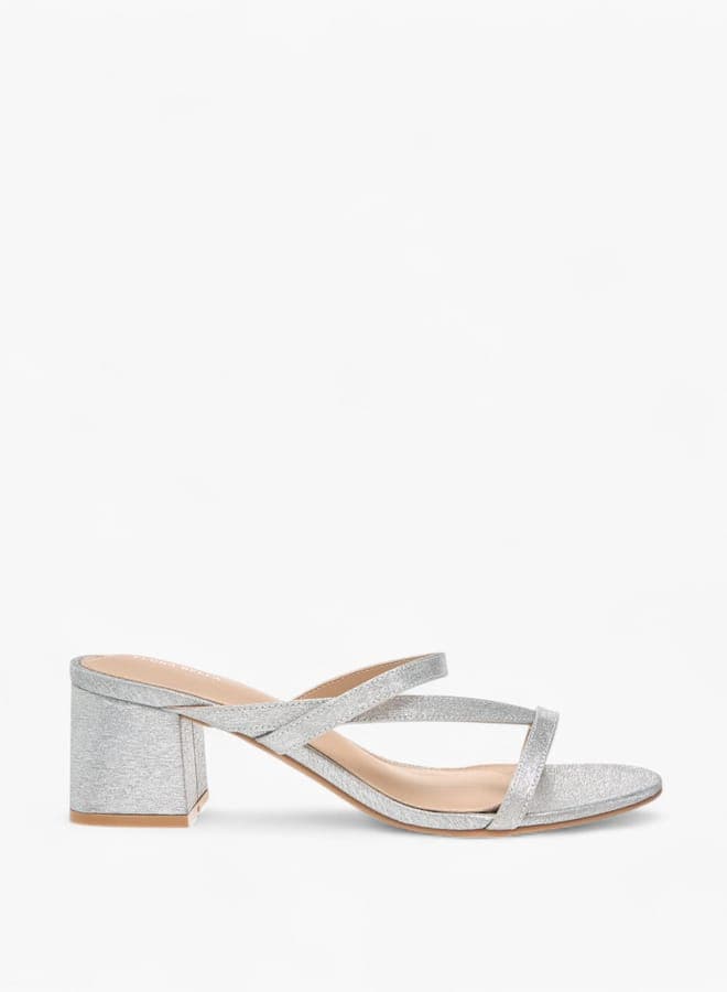 Elegance Redefined: 22H1405 Resilver Textured Heeled Sandals - Image 1