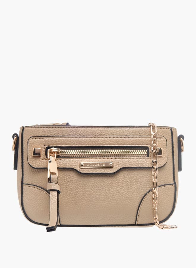 Celeste Elegance Crossbody - Sleek Textured Bag with Detachable Chain - Image 1