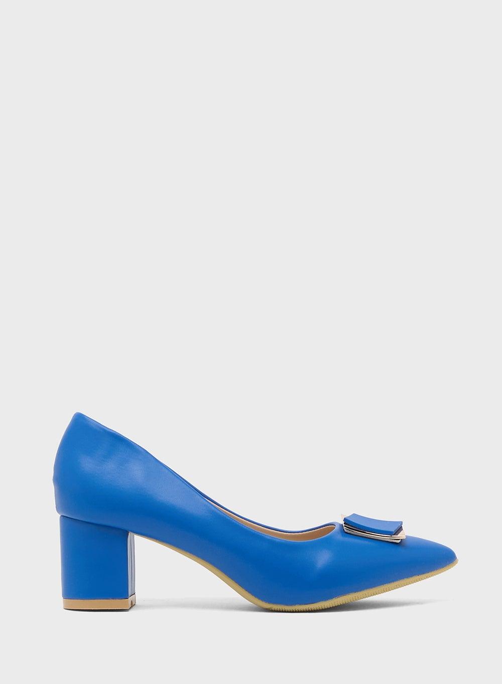 Elegant Be 825 Blue Low Heeled Pumps for Women - Image 1