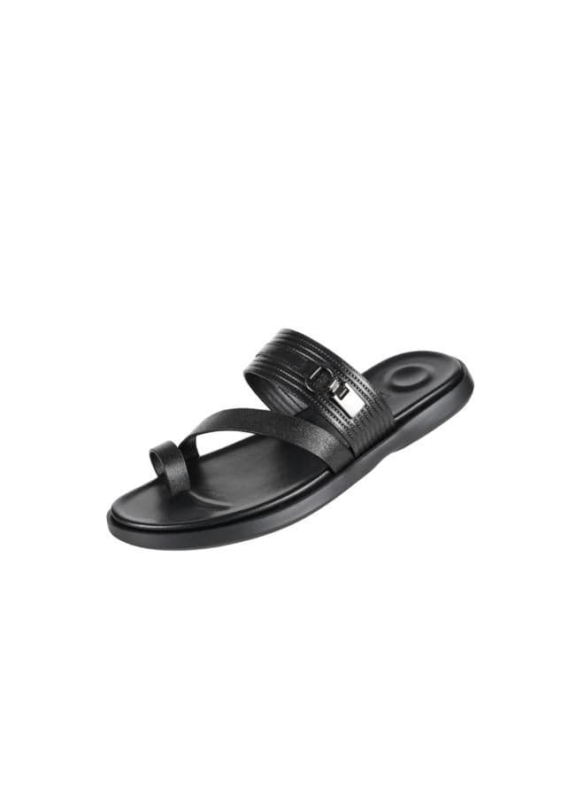 Barjeel Uno Mens 8096-3 Black Finger Grip Arabian Sandals - Image 1