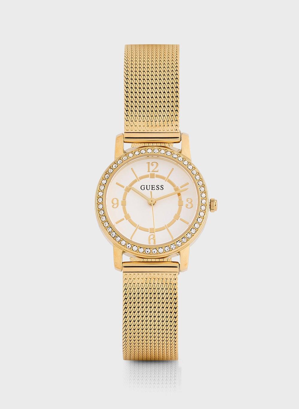 GUESS Melody Gold-Tone Mesh Analog Women's Watch - Image 1