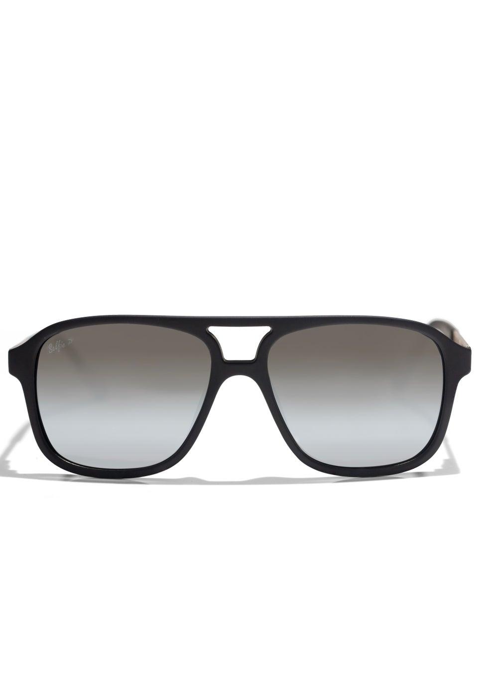 Selfie SE8223-C3 Polarized Black Navigator Sunglasses - Image 1