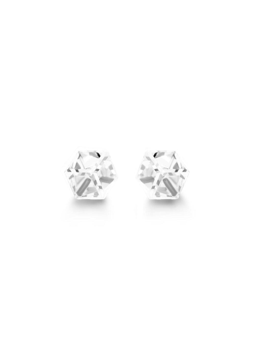 Seona IRIS Clear Cubic Crystal Earrings – Luminous Elegance - Image 1