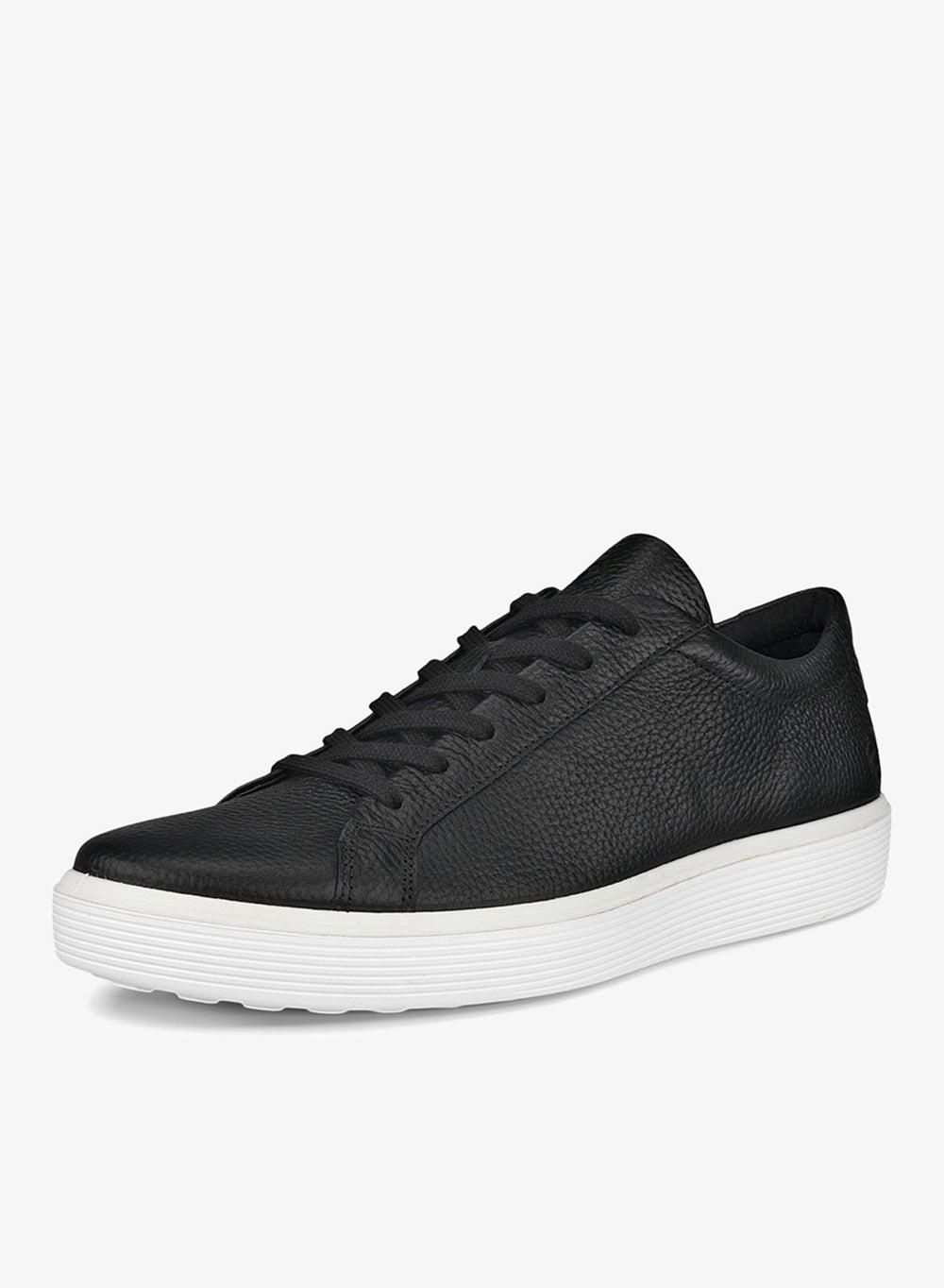 ECCO Soft 60 M Black Pebbled Leather Low-Top Sneakers - Image 1