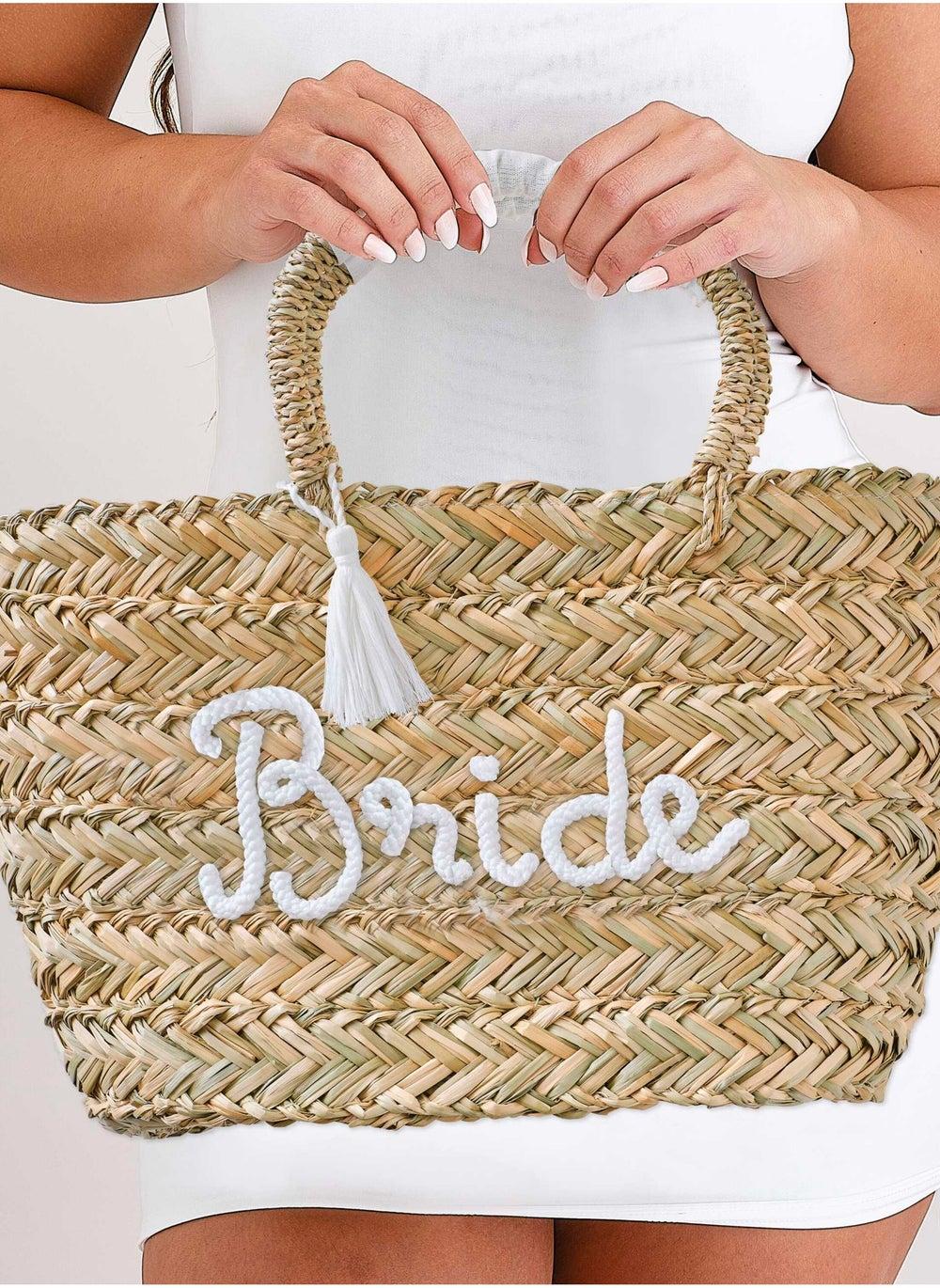 Ginger Ray Elegant Rattan Bride Bag - Beach and Party Perfect - Image 1