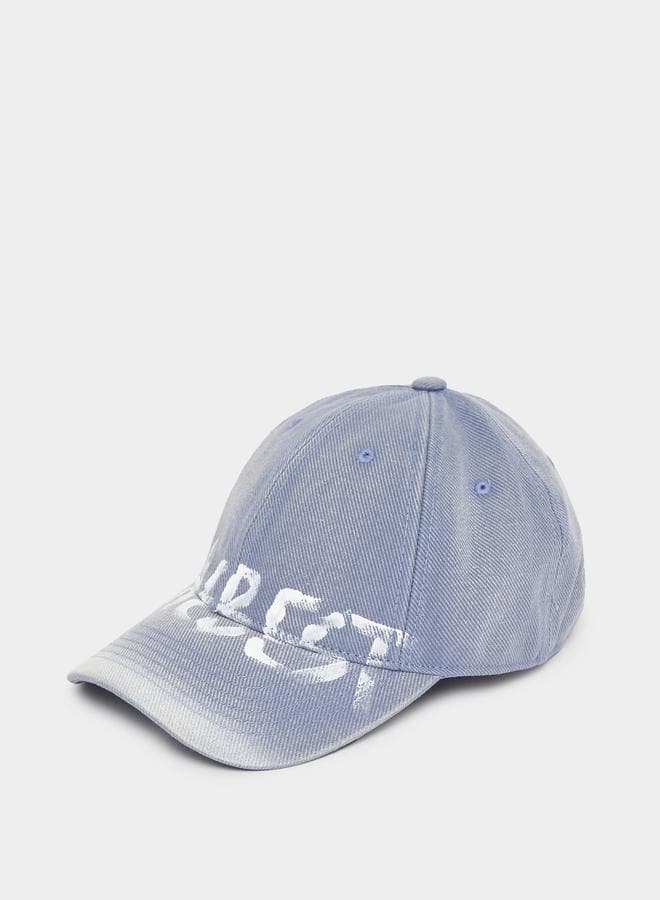 Styli Slogan Print Denim-Style Cap for Men - Image 1