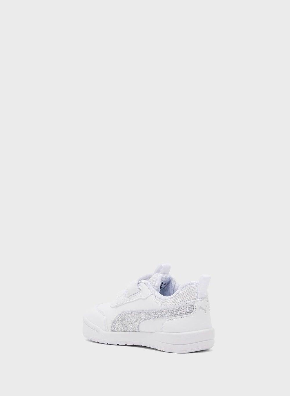 Kids Multiflex 2 Glitz Fs V – Elegant PUMA White-Silver Sneakers - Image 1